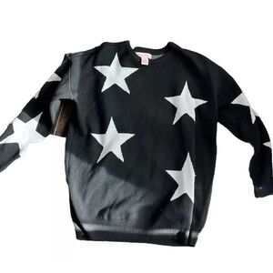 Ladies Black And White Star Sweater Size M NWOT